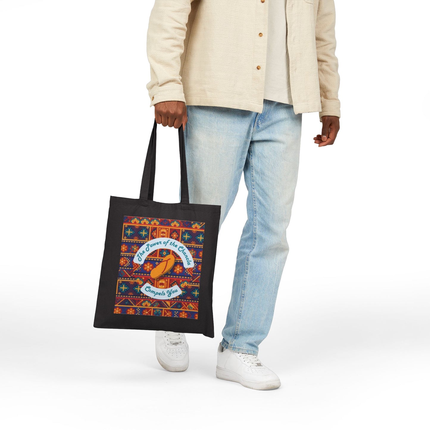 'The Power of the Chancla Compels You' Canvas Tote Bag