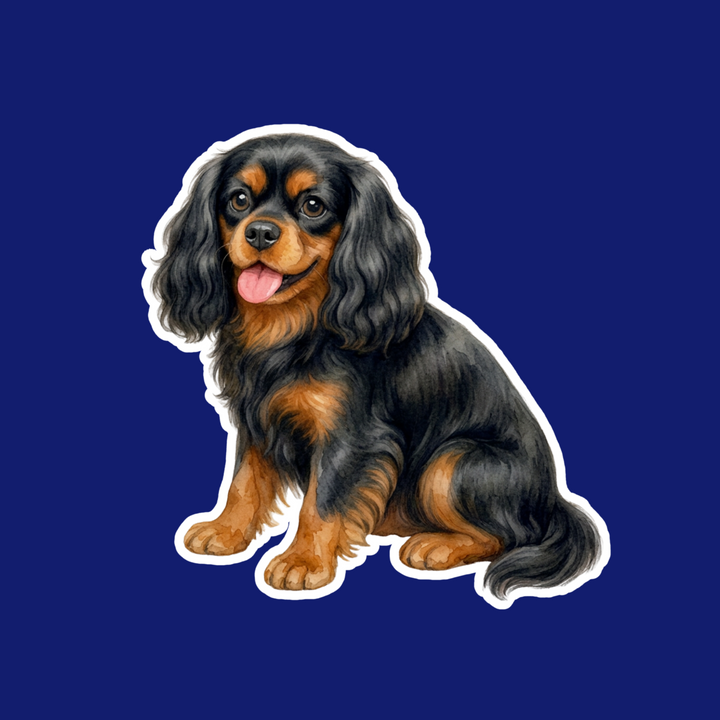 Illustration of a dog on a blue background