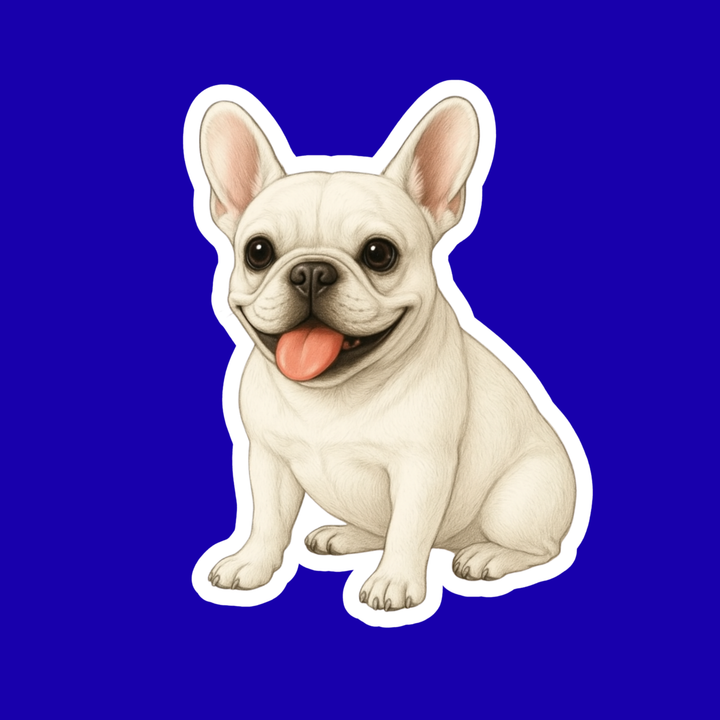 French Bulldog White Watercolor Vinyl Sticker - Designs by Mysh