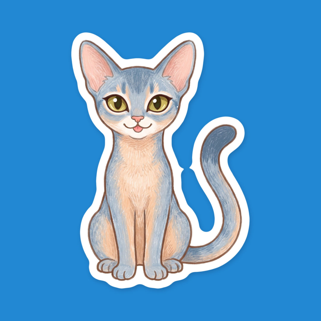 Abyssinian Blue kawaii vinyl sticker – Designs by Mysh