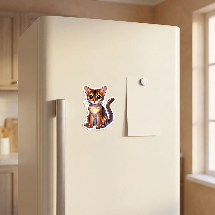 Abyssinian Ruddy Kawaii Magnet on a fridge