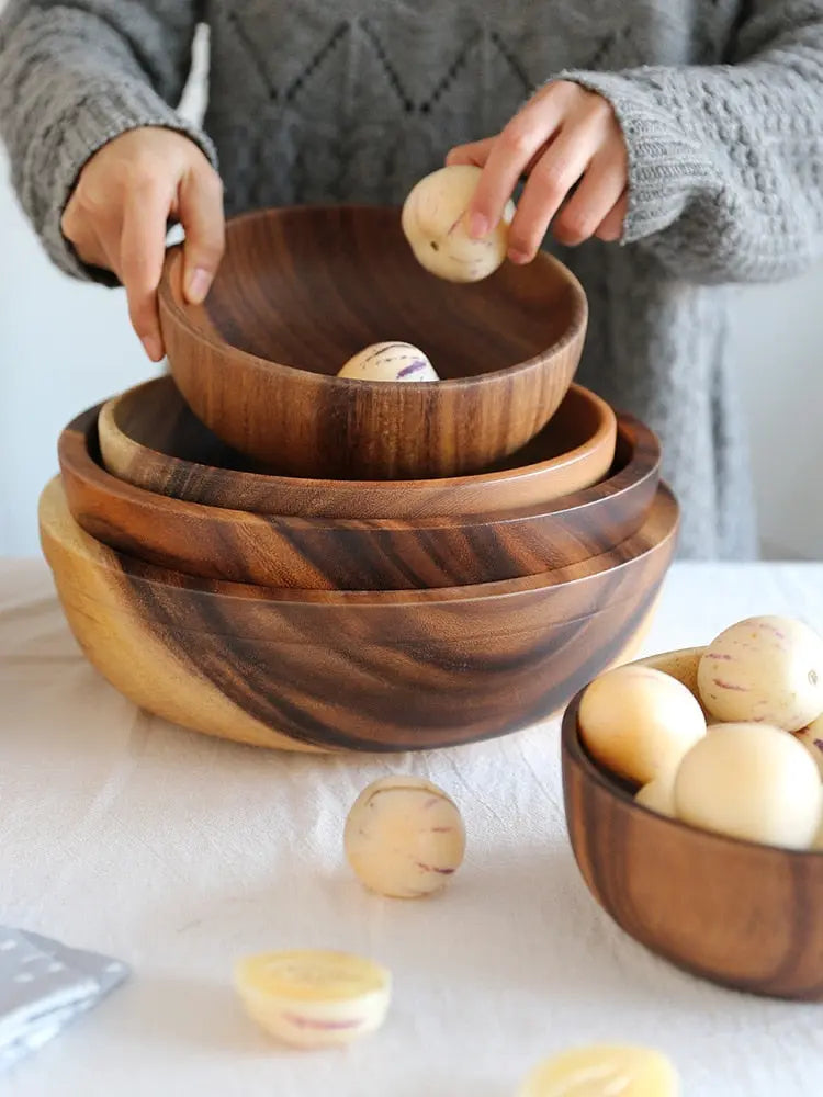 Acacia wooden bowl wooden tableware Designs by Mysh