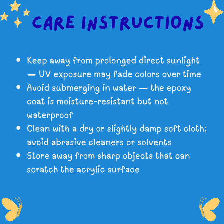 Acrylic Fridge Magnet Care Instructions - Designs by Mysh