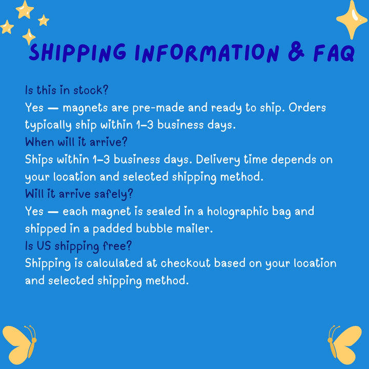 Acrylic Fridge Magnet Shipping Information &amp; FAQ - Designs by Mysh