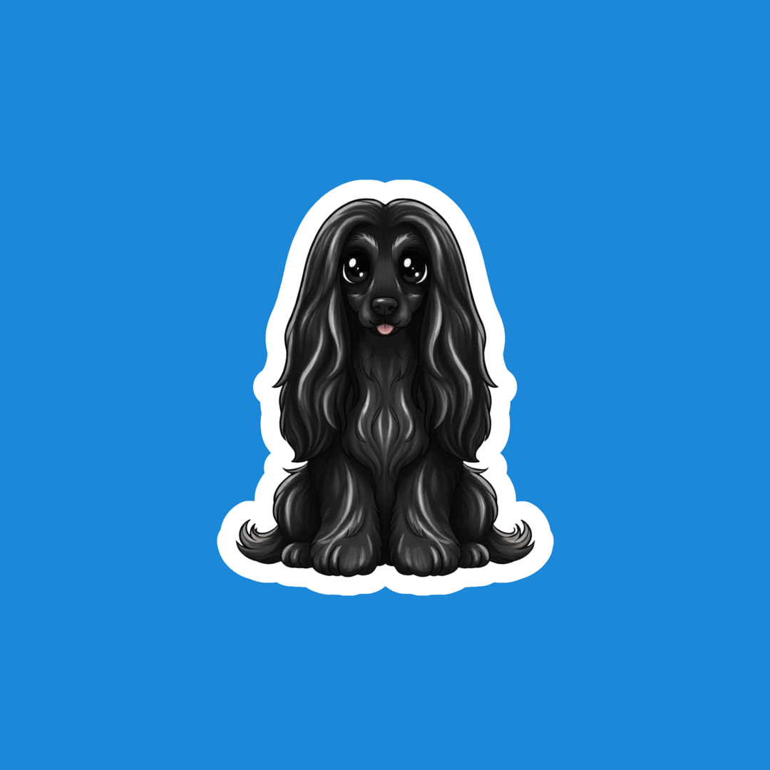 Afgan Hound Black Kawaii