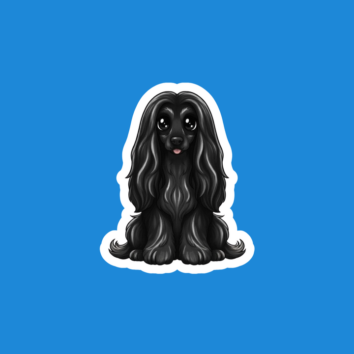 Afghan Hound Black Kawaii Vinyl Sticker – Designs by Mysh