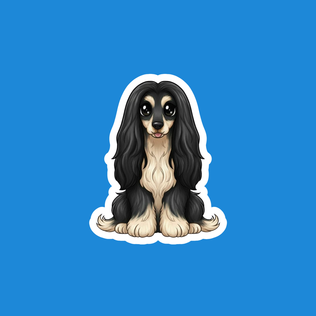Afgan Hound Black and Tan Kawaii