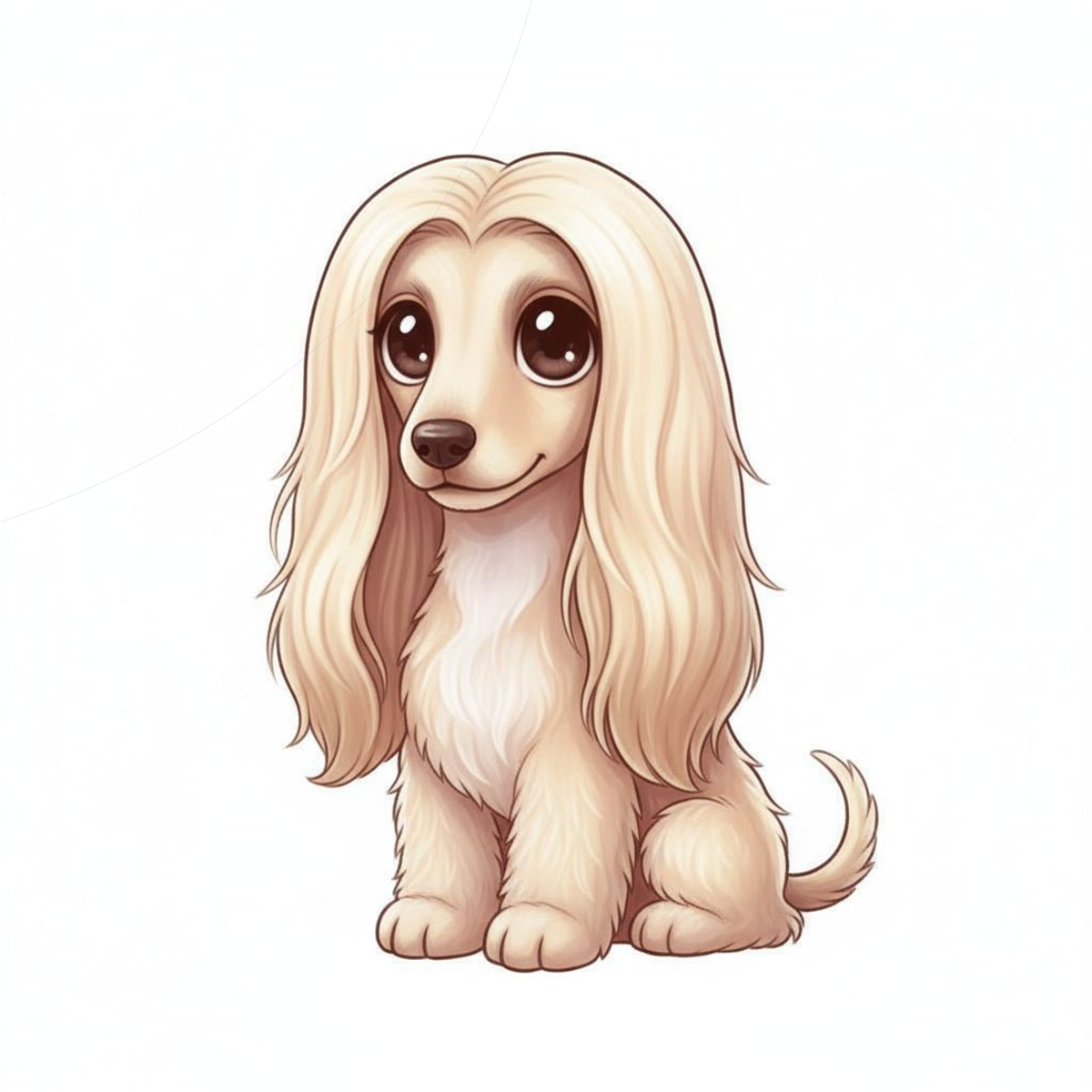 Afghan Hound Vinyl Sticker | Kawaii Dog Art | Cute Afghan Hound Lover Gift | 3” Water-Resistant Vinyl | 9 Coat Variants - Designs by Mysh