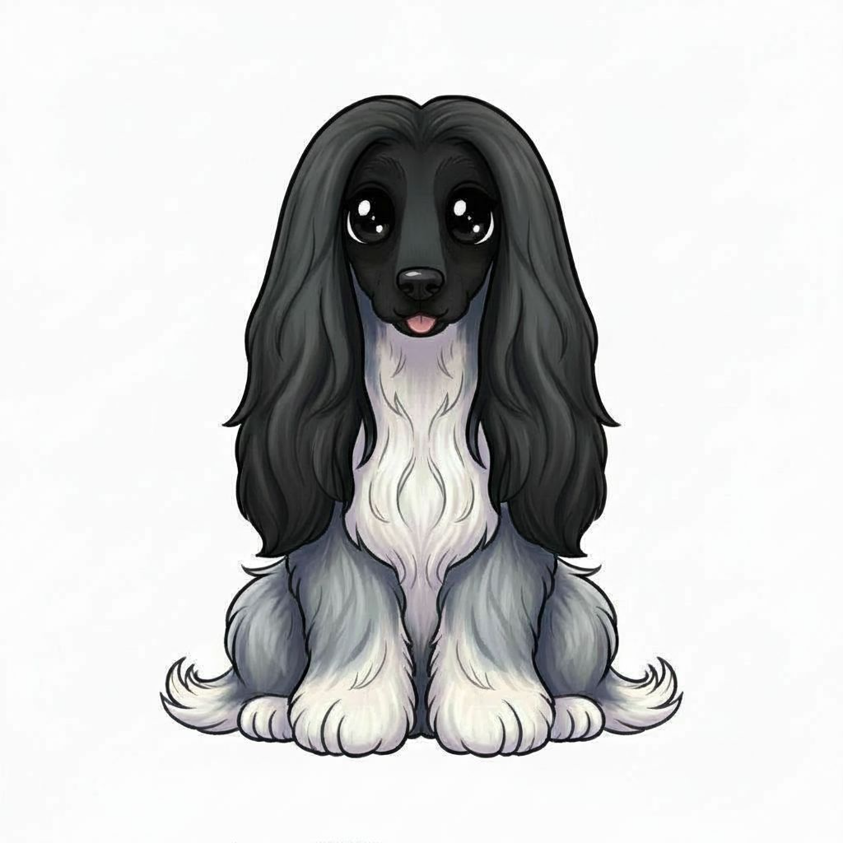 Afghan Hound Vinyl Sticker | Kawaii Dog Art | Cute Afghan Hound Lover Gift | 3” Water-Resistant Vinyl | 9 Coat Variants - Designs by Mysh