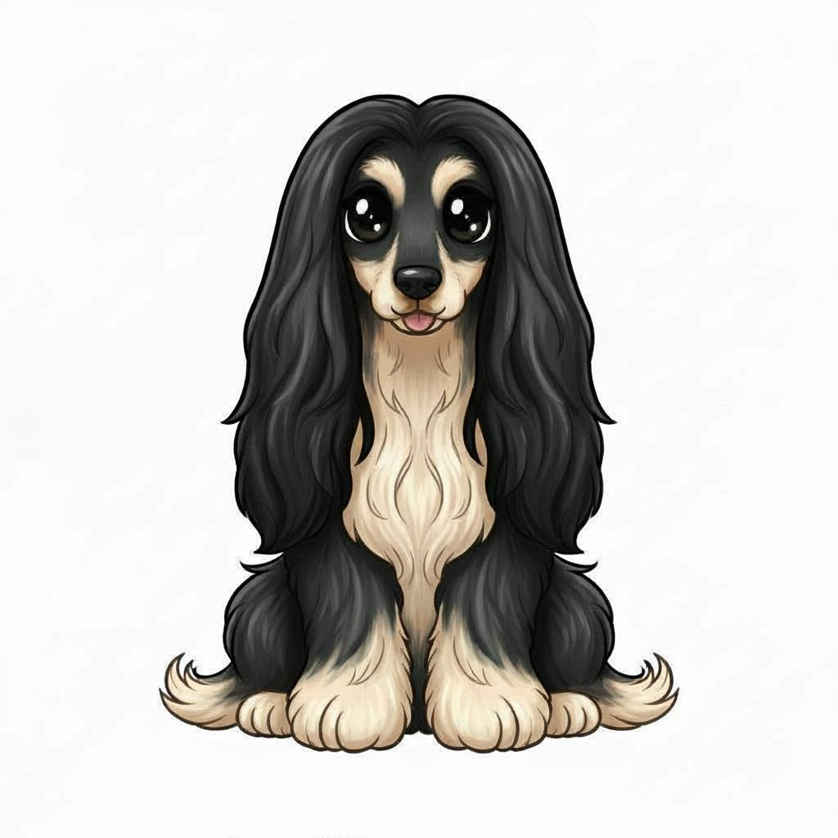 Afghan Hound Vinyl Sticker | Kawaii Dog Art | Cute Afghan Hound Lover Gift | 3” Water-Resistant Vinyl | 9 Coat Variants - Designs by Mysh