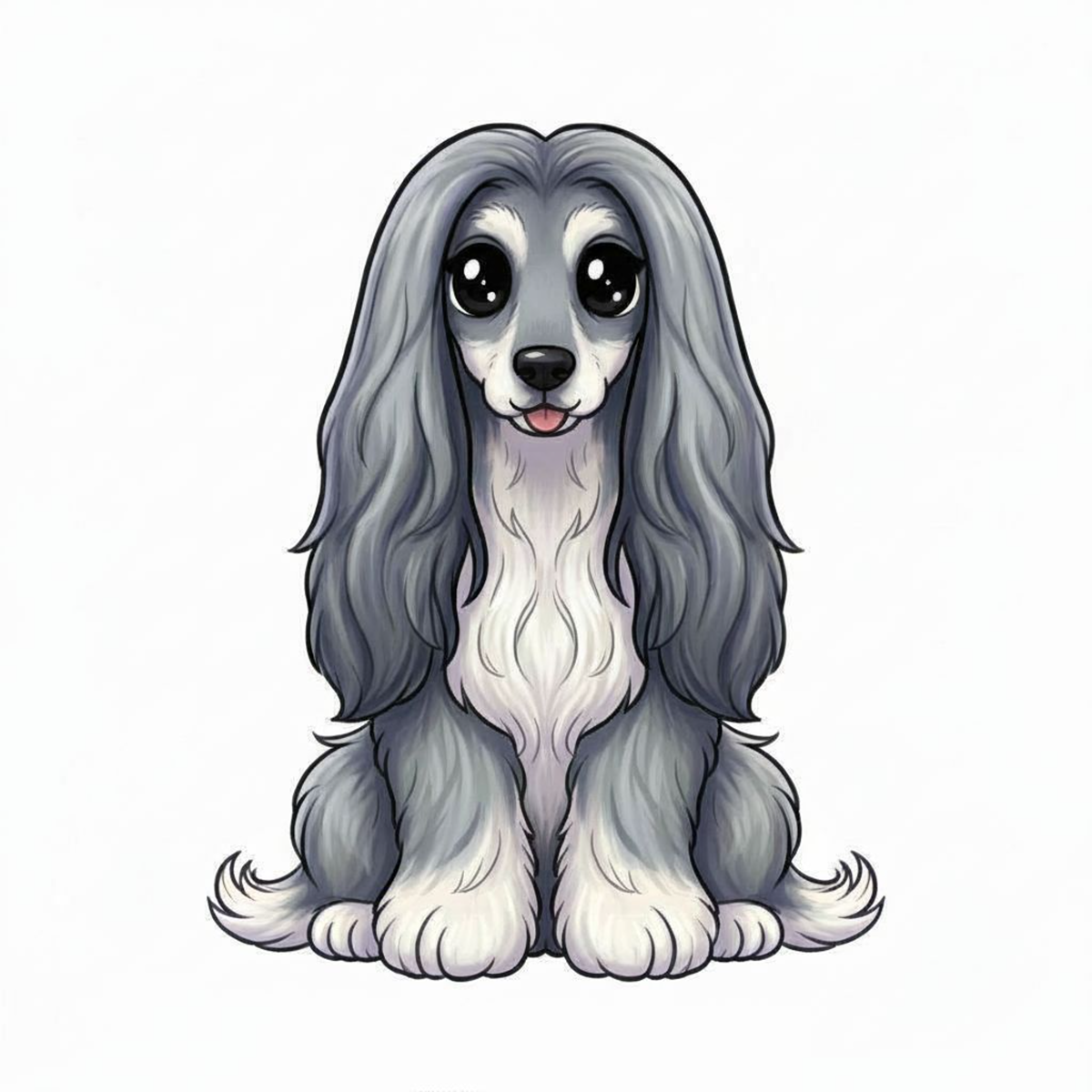 Afghan Hound Vinyl Sticker | Kawaii Dog Art | Cute Afghan Hound Lover Gift | 3” Water-Resistant Vinyl | 9 Coat Variants - Designs by Mysh