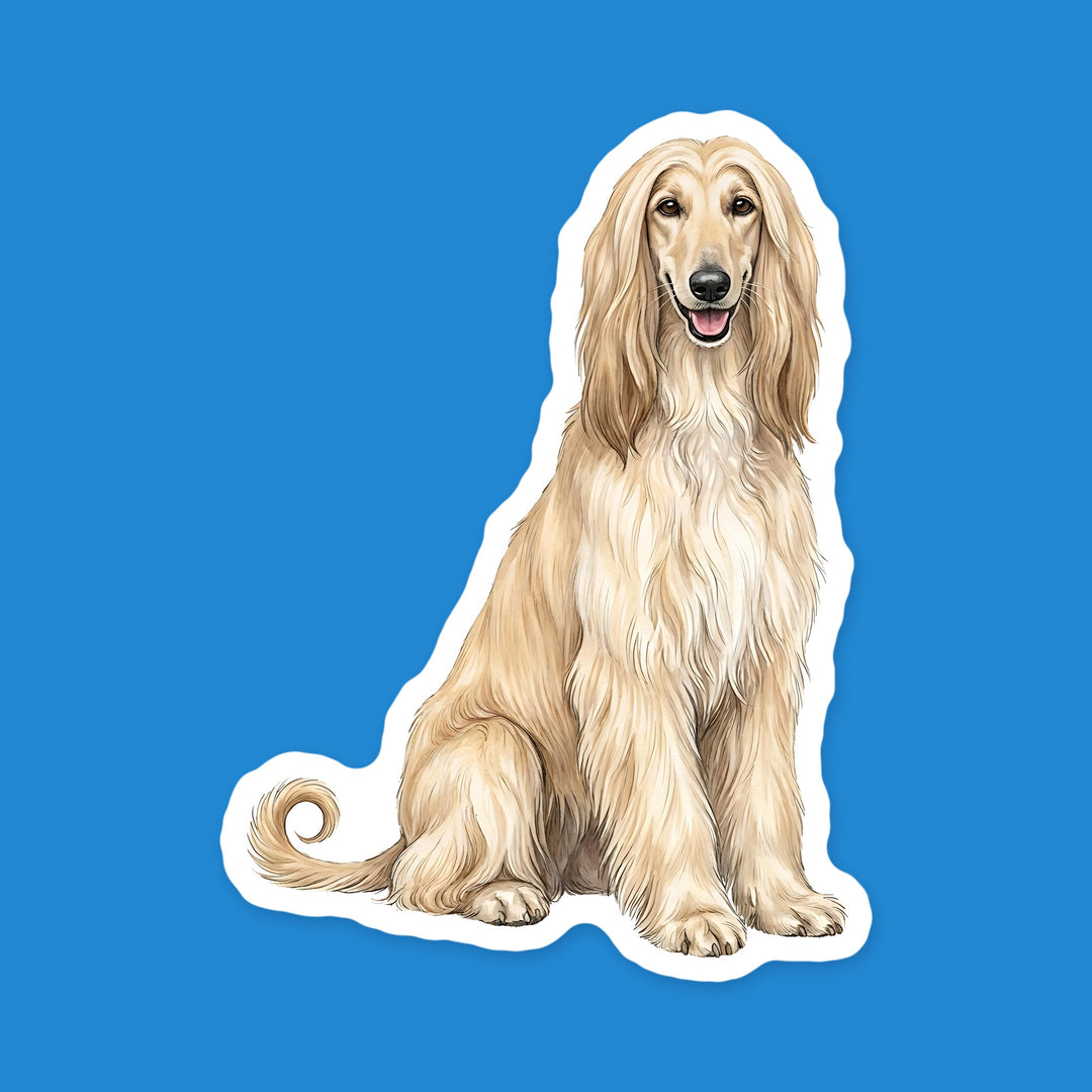 Afghan Hound Beige watercolor dog fridge magnet