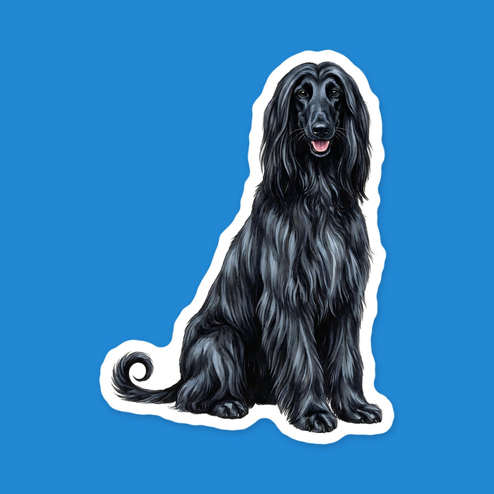 Afghan Hound Black watercolor dog fridge magnet