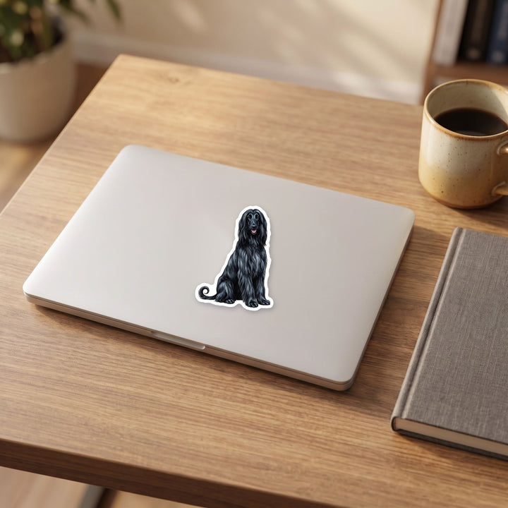 Afghan Hound Black sticker on a laptop