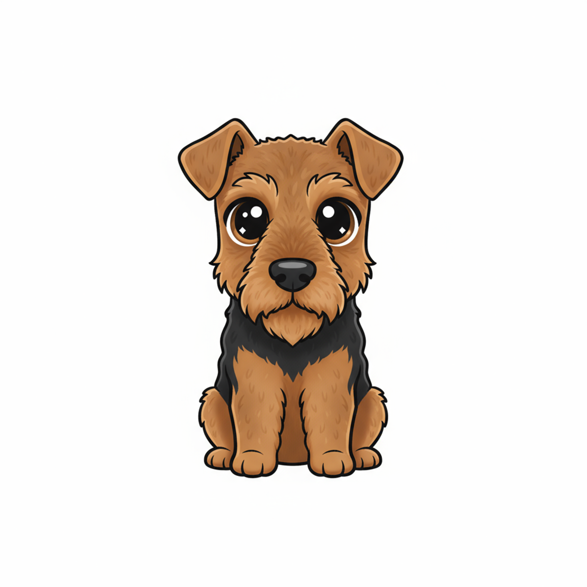 Airedale Terrier Kawaii Style Vinyl Stickers