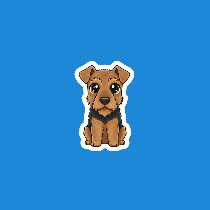 Airedale Terrier Black and Tan Kawaii Vinyl Sticker – Designs by Mysh