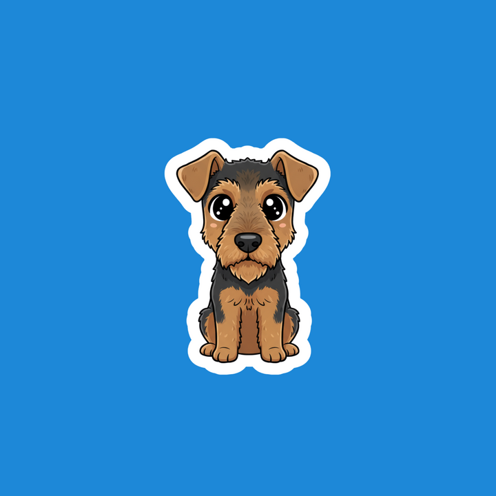 Airedale Terrier Grizzle Tan Kawaii Vinyl Sticker – Designs by Mysh