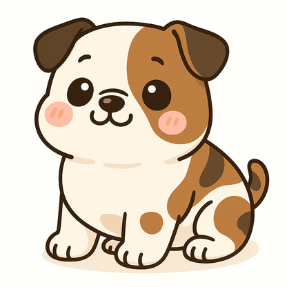 American Bulldog Kawaii Stickers | Cute Dog Vinyl Decal | Water-Resistant Die Cut Sticker | 3 Inch | Laptop, Water Bottle, Journal