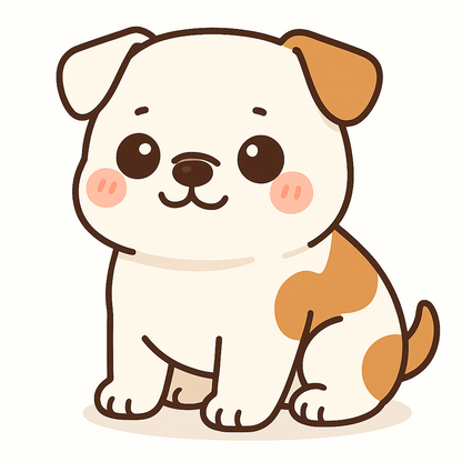 American Bulldog Kawaii Stickers | Cute Dog Vinyl Decal | Water-Resistant Die Cut Sticker | 3 Inch | Laptop, Water Bottle, Journal