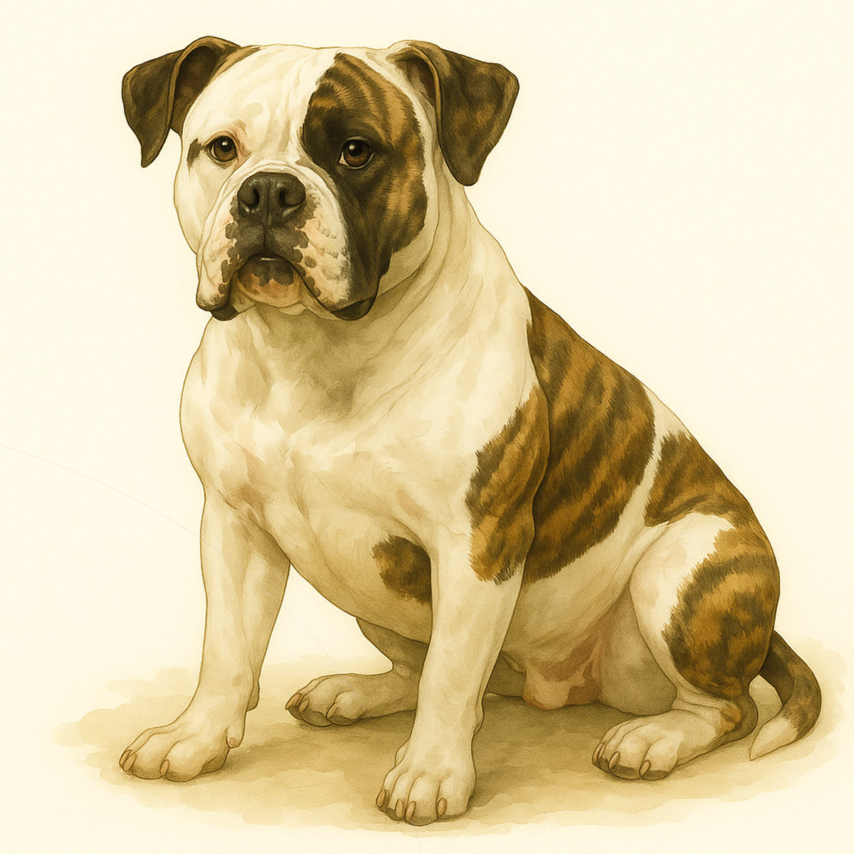 American Bulldog Dog Stickers – Watercolor Vinyl Sticker, 3” Durable Pet Decal, Laptop, Water Bottle, Journal Decor