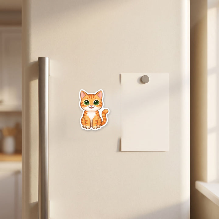 American Shorthair Orange Tabby Cat kawaii magnet on a fridge – Designs by Mysh