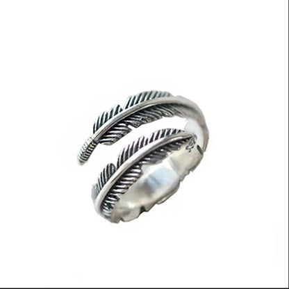 Antique Feather Ring 925 Sterling Silver - Designs by Mysh