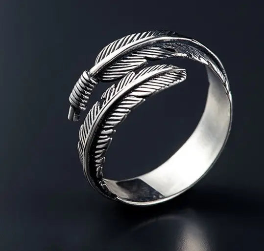 Antique Feather Ring 925 Sterling Silver - Designs by Mysh