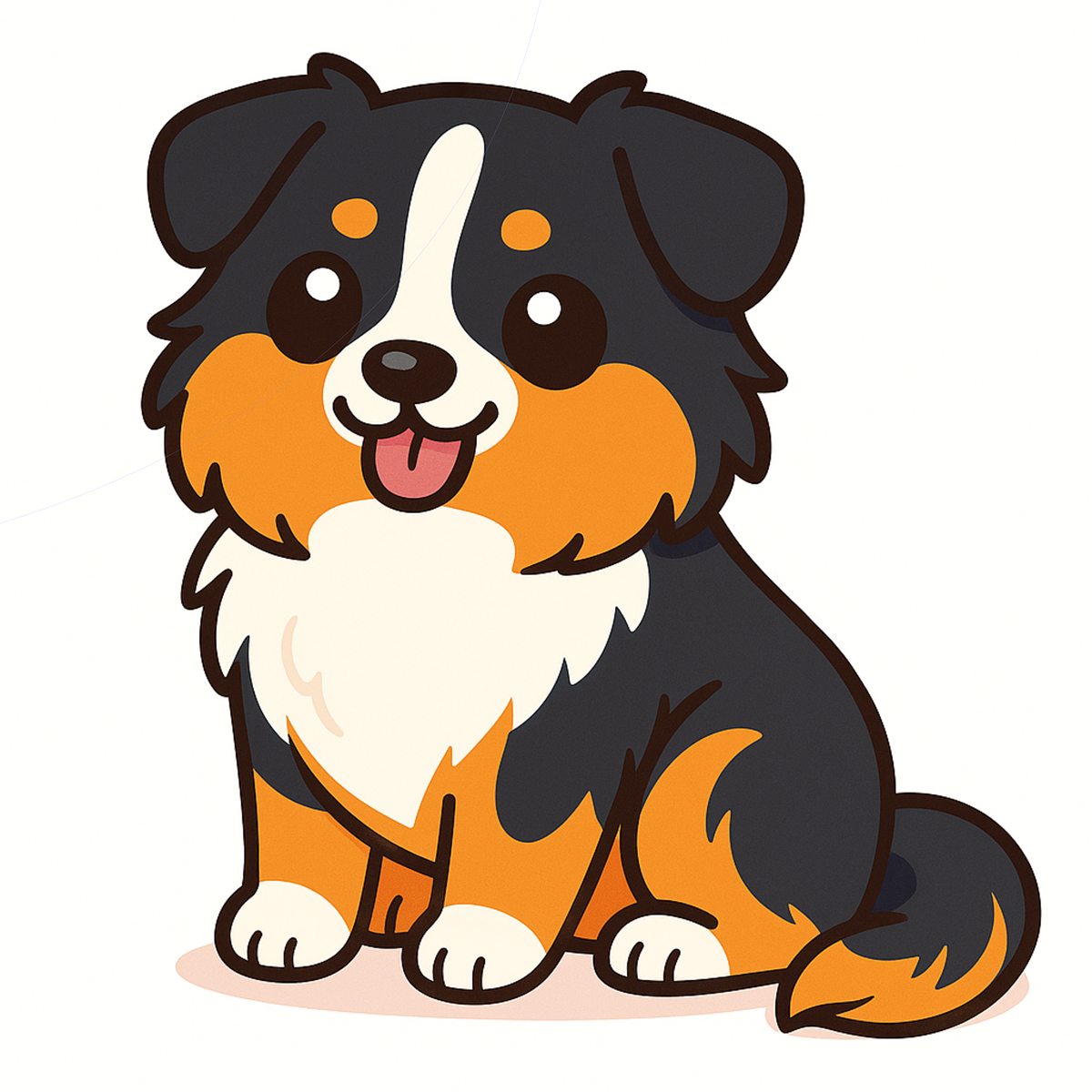 Australian Shepherd Kawaii Vinyl Sticker – Blue Merle, Black Tri, Red Merle, Red on White Variations | 3" Waterproof Dog Sticker