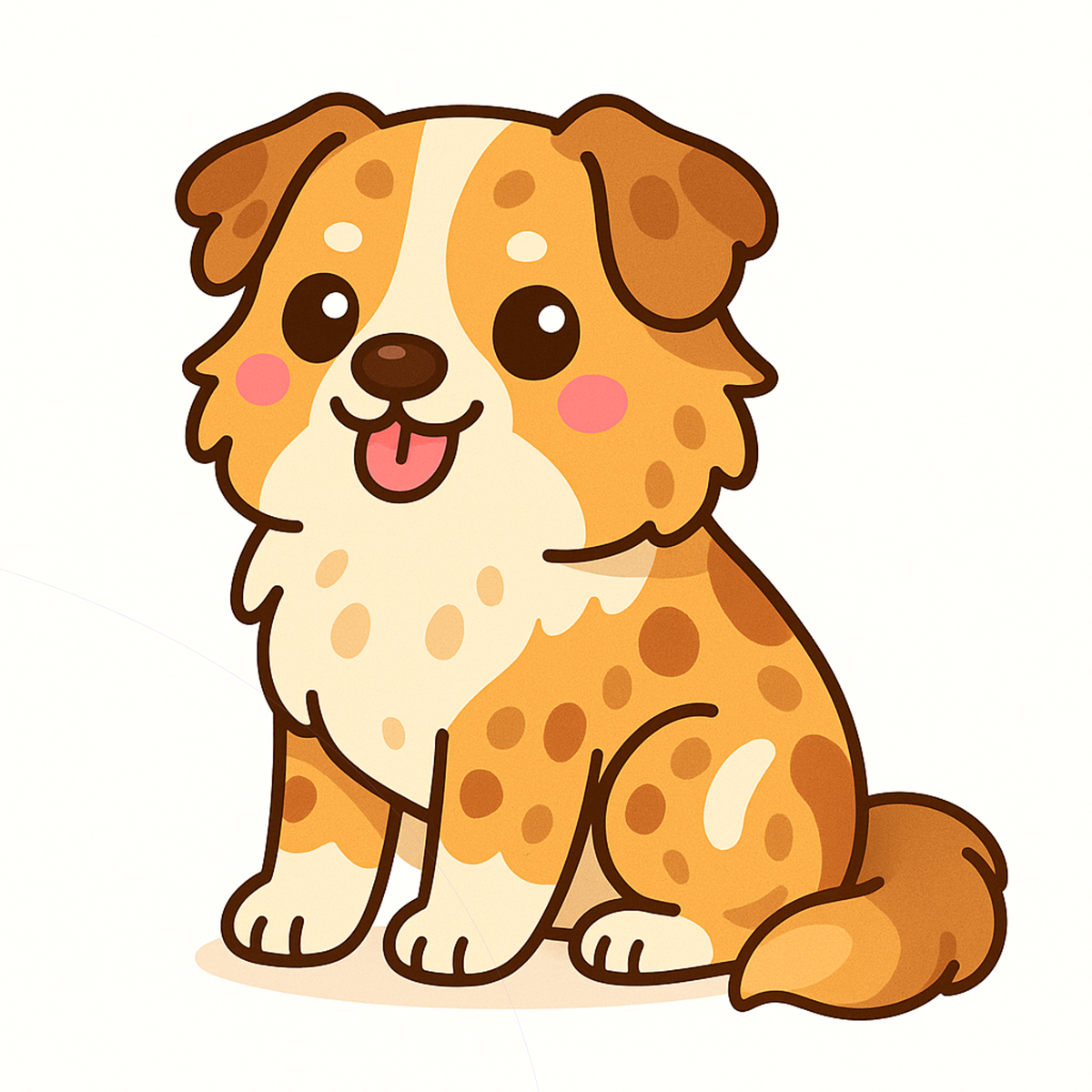 Australian Shepherd Kawaii Vinyl Sticker – Blue Merle, Black Tri, Red Merle, Red on White Variations | 3" Waterproof Dog Sticker