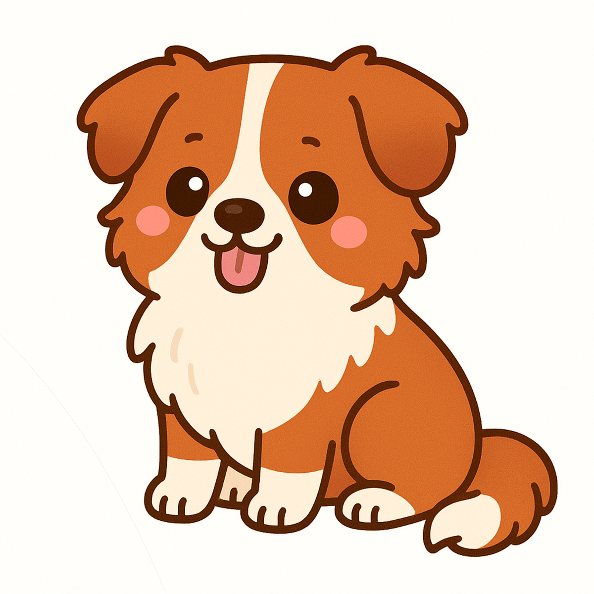 Australian Shepherd Kawaii Vinyl Sticker – Blue Merle, Black Tri, Red Merle, Red on White Variations | 3" Waterproof Dog Sticker