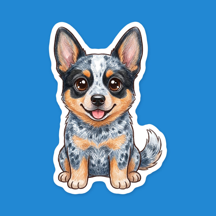 Australian Cattle Dog Blue kawaii vinyl sticker – Designs by Mysh