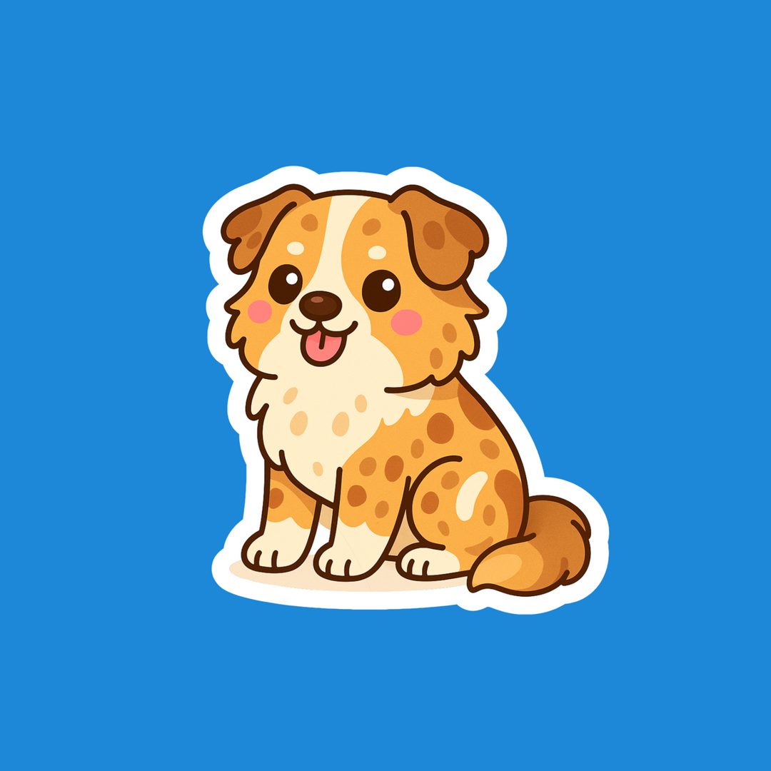 Australian Shepherd Red Merle Kawaii Flexible Fridge Magnet – Designs by Mysh