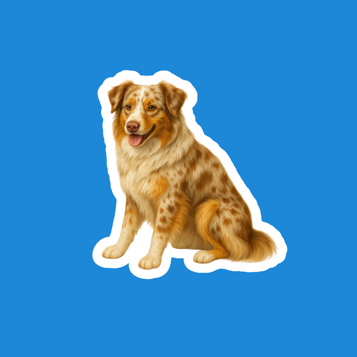 Australian Shepherd Red Merle Watercolor Vinyl Sticker – Designs by Mysh