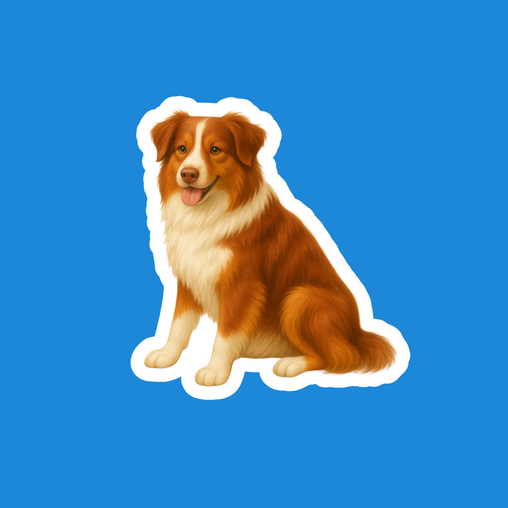 Australian Shepherd Red and White Watercolor Vinyl Sticker – Designs by Mysh
