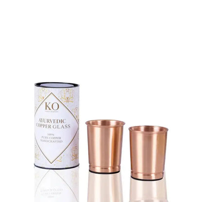 Ayurvedic Drinking Set - Copper Bottle & Cups (Seamless) - Designs by Mysh