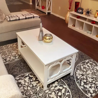 BRAND NEW Rectangular Coffee Table, White,21.65"D X 39.38"W X 17.75"H - Designs by Mysh