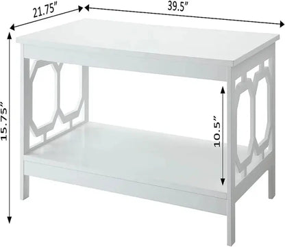 BRAND NEW Rectangular Coffee Table, White,21.65"D X 39.38"W X 17.75"H - Designs by Mysh