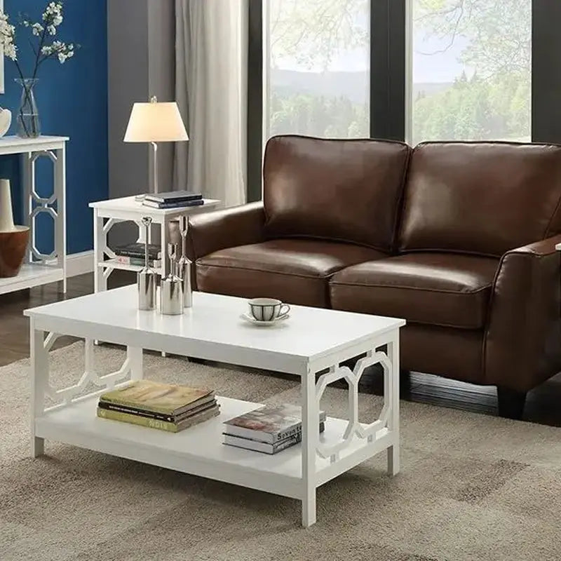 BRAND NEW Rectangular Coffee Table, White,21.65"D X 39.38"W X 17.75"H - Designs by Mysh