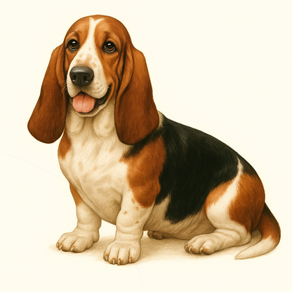 Basset Hound Dog Stickers – Watercolor Vinyl Sticker, 3” Durable Pet Decal for Laptop, Water Bottle, Journal