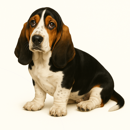 Basset Hound Dog Stickers – Watercolor Vinyl Sticker, 3” Durable Pet Decal for Laptop, Water Bottle, Journal
