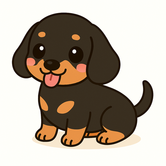 Basset Hound Kawaii Vinyl Sticker – 3" Waterproof Dog Decal | Black & Tan, Black & White, Lemon & White, Mahogany & More