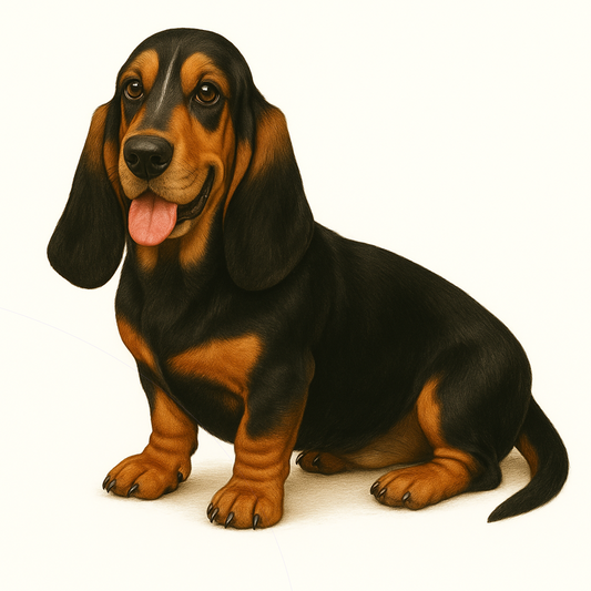 Basset Hound Dog Stickers – Watercolor Vinyl Sticker, 3” Durable Pet Decal for Laptop, Water Bottle, Journal