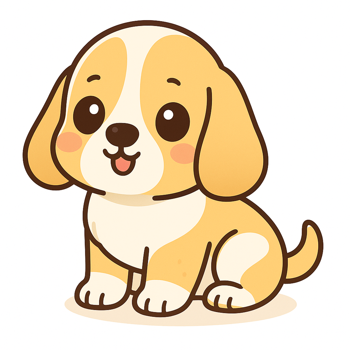 Basset Hound Kawaii Vinyl Sticker – 3" Waterproof Dog Decal | Black & Tan, Black & White, Lemon & White, Mahogany & More