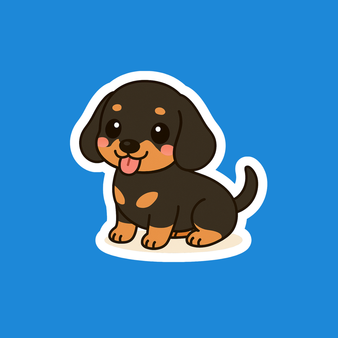 Basset Hound Black and  Tan Kawaii