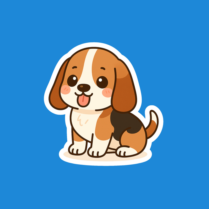 Basset Hound Tricolor Kawaii Vinyl Sticker – Designs by Mysh