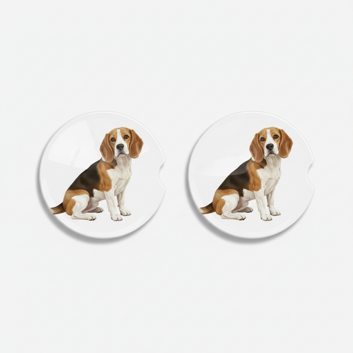 Beagle Watercolor Style – Ceramic Car Coasters