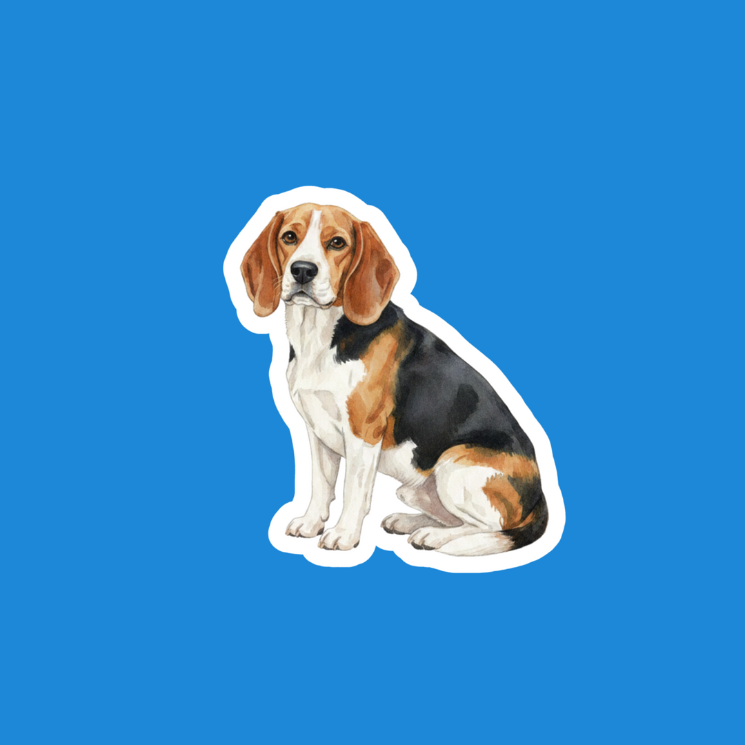 Beagle Brown Red White Watercolor Vinyl Sticker – Designs by Mysh