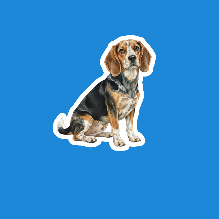 Beagle Black Tan Bluetick Watercolor Vinyl Sticker – Designs by Mysh