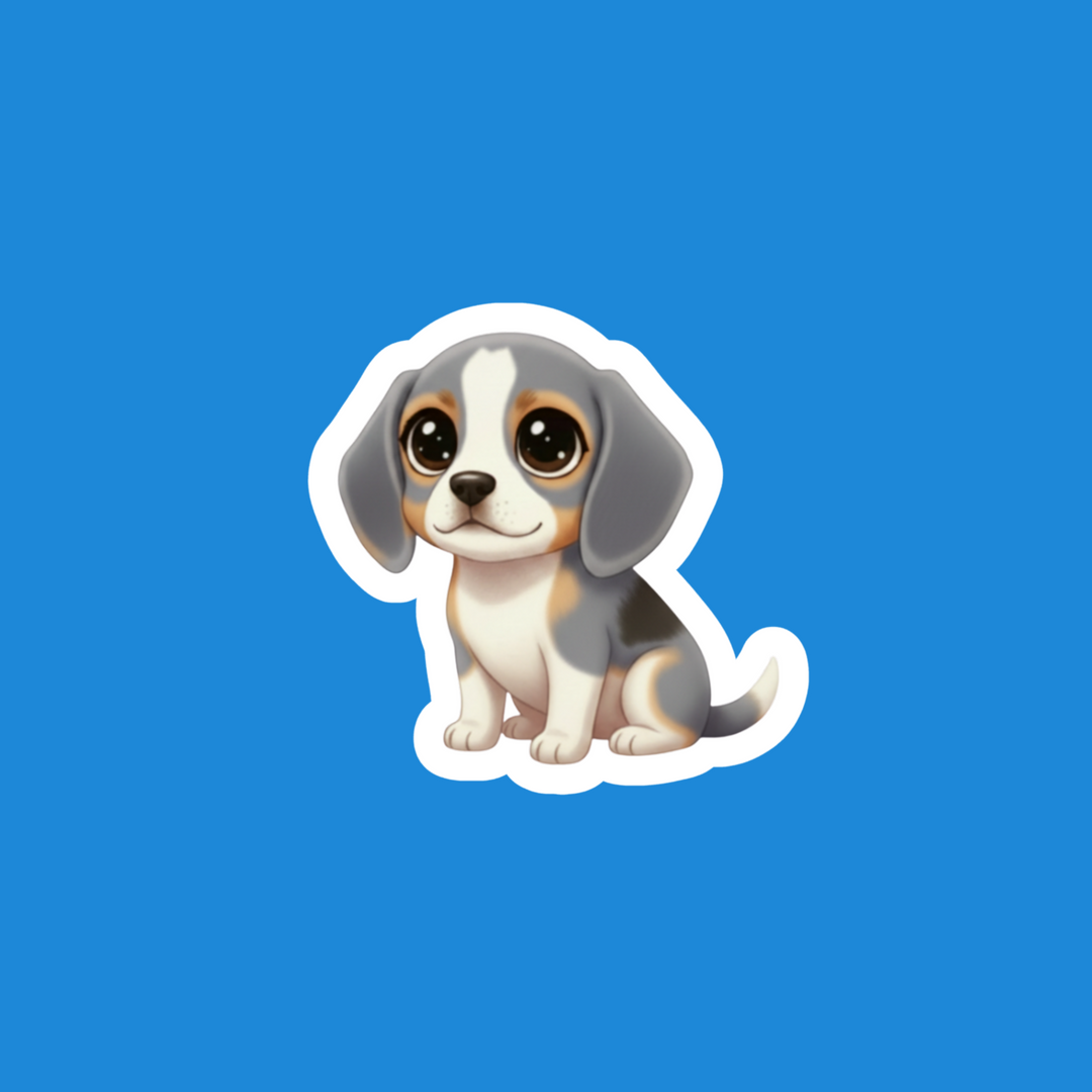 Beagle Blue Tan and White Kawaii