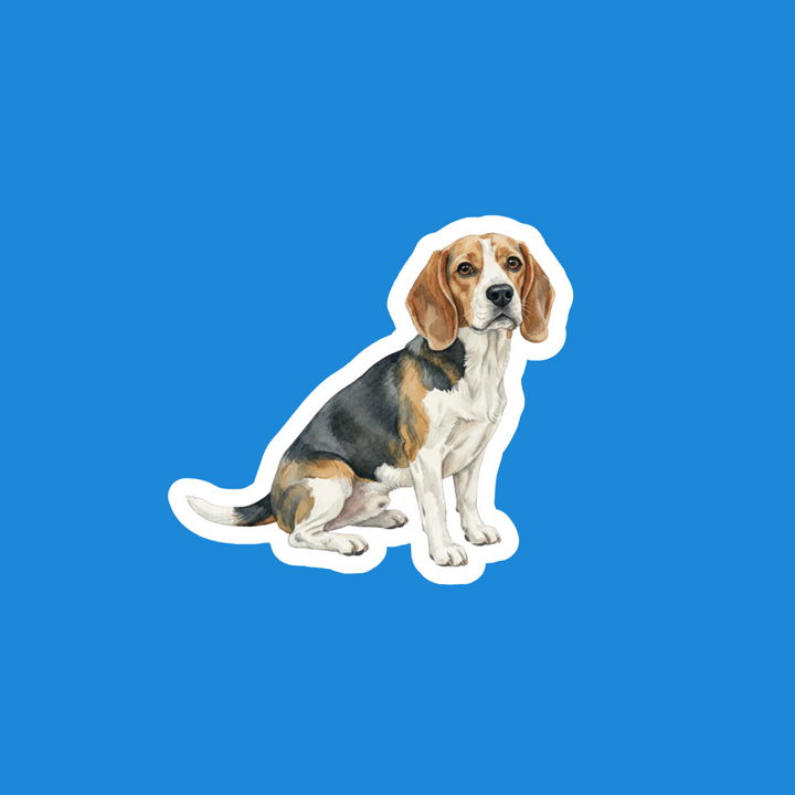 Beagle Blue Tan and White Watercolor
